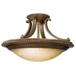 Elstead Lighting Kelham Hall plafonnier 2x60 W doré-marron FE-KELHAM-HALL-SF