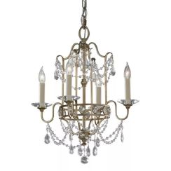 Elstead Lighting Gianna lampe suspendue 4x60 W argenté FE-GIANNA4