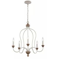 Elstead Lighting Hartsville lampe suspendue 5x40 W blanc-bois FE-HARTSVILLE5