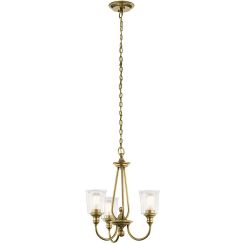 Elstead Lighting Waverly lampe suspendue 3x60 W laiton KL-WAVERLY3-NBR