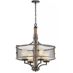 Elstead Lighting Ahrendale lampe suspendue 4x60 W marron KL-AHRENDALE4