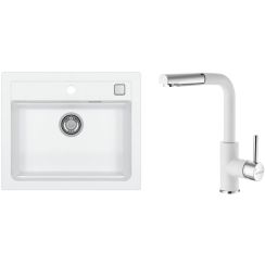 Set évier en granit Alveus Atrox 1131991, mitigeur de cuisine Alveus Siros 1129046
