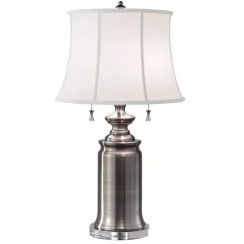 Elstead Lighting Stateroom lampe de table 2x60 W blanc-nickel FE-STATEROOM-TL-AN
