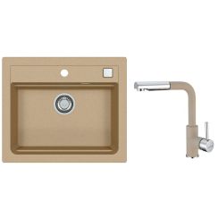 Set évier en granit Alveus Atrox 1131994, mitigeur de cuisine Alveus Siros 1129045
