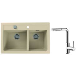 Set évier en granit Alveus Atrox 1131999, mitigeur de cuisine Alveus Siros 1129047