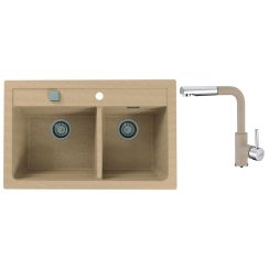 Set évier en granit Alveus Atrox 1132000, mitigeur de cuisine Alveus Siros 1129045