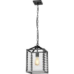 Elstead Lighting Louvre lampe suspendue 1x60 W gris/cendre LOUVRE-1P