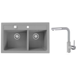 Set évier en granit Alveus Atrox 1132001, mitigeur de cuisine Alveus Siros 1129044