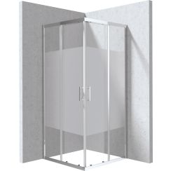 Deante Funkia Evo cabine de douche 80x80 cm carrée chrome brillant/verre à motif KYC_0E88P