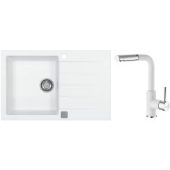 Set évier en granit Alveus Cadit 1132022, mitigeur de cuisine Alveus Siros 1129046