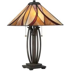Elstead Lighting Asheville lampe de table 2x60 W ambré-crème-rouge QZ-ASHEVILLE-TL