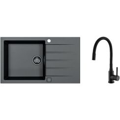 Set évier en granit Alveus Cadit 1148160, mitigeur de cuisine Alveus Flexa 1147056