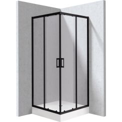 Deante Funkia Evo cabine avec receveur 80x80 cm carrée noir mat/verre transparent KYC_ZN088P