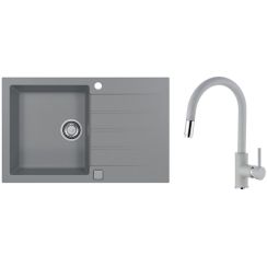 Set évier en granit Alveus Cadit 1132025, mitigeur de cuisine Alveus Delos 1129019