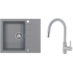Set évier en granit Alveus Cadit 1132020, mitigeur de cuisine Alveus Delos 1129019