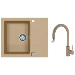 Set évier en granit Alveus Cadit 1132019, mitigeur de cuisine Alveus Delos 1129020