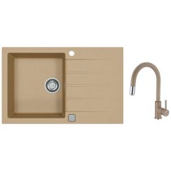 Set évier en granit Alveus Cadit 1132024, mitigeur de cuisine Alveus Delos 1129020