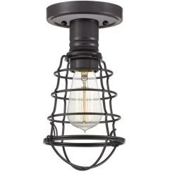 Elstead Lighting Mixon plafonnier 1x60 W marron QZ-MIXON-SF-PN