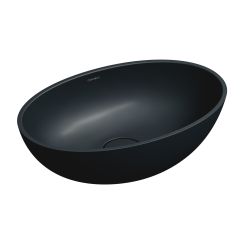 Omnires Shell M+ lavabo 50x32 cm ovale à poser noir mat SHELL500UNBLV