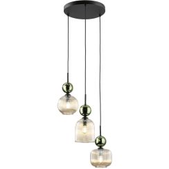TK Lighting Sophia Green Cognac lampe suspendue 3x10 W vert-marron 11148
