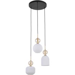 TK Lighting Sophia Cognac White lampe suspendue 3x10 W blanc-doré 11592