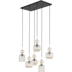 TK Lighting Sophia Cognac lampe suspendue 6x10 W marron-ambre 11044