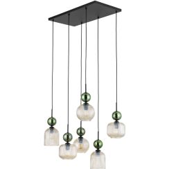 TK Lighting Sophia Green Cognac lampe suspendue 6x10 W vert-marron 11150