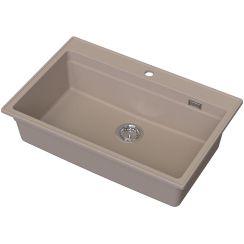 Ruvetti Absol 80 évier en granit avec égouttoir 76x50 cm beige 3001AB_BE80_W