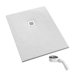 Schedpol Kalait White Stone receveur de douche rectangulaire 180x80 cm blanc 3.3114/B/ST-M2