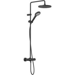 Kludi Dual Shower System ensemble de douche mural avec thermostat oui noir 6906739-81