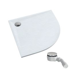 Schedpol Etrusco White Stone receveur de douche semi-circulaire 80x80 cm blanc 3.463/B/ST