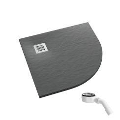 Schedpol Kalait Grey Stone receveur de douche semi-circulaire 90x90 cm gris 3.3104/S/ST-M2