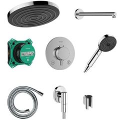 Hansgrohe Pulsify S ensemble de douche encastré avec thermostat oui noir 24624340