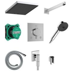 Hansgrohe Pulsify E ensemble de douche encastré avec thermostat oui noir 24625340