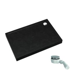 Schedpol Competia New Black Stone receveur de douche rectangulaire 120x80 cm noir 3.4638/C/ST