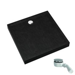 Schedpol Competia New Black Stone receveur de douche carré 90x90 cm noir 3.4831/C/ST