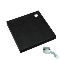 Schedpol Competia New Black Stone receveur de douche carré 80x80 cm noir 3.4630/C/ST