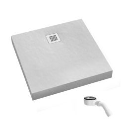 Schedpol New Horizons White Stone receveur de douche carré 100x100 cm blanc 3.3402/B/ST-M2