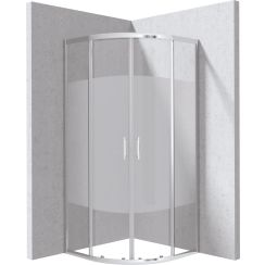 Deante Funkia Evo cabine de douche 90x90 cm semi-circulaire chrome brillant/verre à motif KYP0E99P