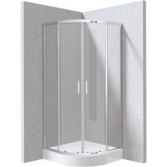 Deante Funkia Evo cabine avec receveur 80x80 cm semi-circulaire chrome brillant/verre transparent KYPZ0088P