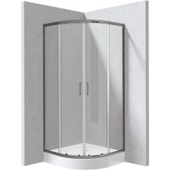 Deante Funkia Evo cabine avec receveur 80x80 cm semi-circulaire graphite mat/verre transparent KYPZD088P