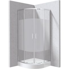 Deante Funkia Evo cabine avec receveur 80x80 cm semi-circulaire chrome brillant/verre à motif KYPZ0E88P
