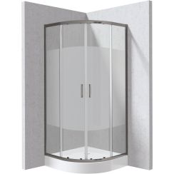 Deante Funkia Evo cabine avec receveur 80x80 cm semi-circulaire graphite mat/verre à motif KYPZDE88P