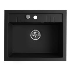 Ferro Mezzo II évier en granit 58x48 cm noir DRGM1-48-58BM