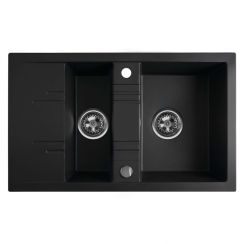 Ferro Mezzo II évier en granit 79x48 cm noir DRGM3-48-79BM
