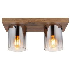 Globo Lighting Underwood plafonnier 2x40 W bois-marron 15915-2