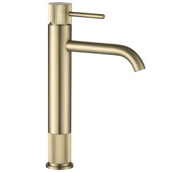 Rea Lungo Stripe mitigeur de lavabo sur pied doré REA-B8051