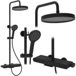 Rea Farel ensemble de douche mural oui noir REA-P0354