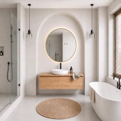 Baltica Design Aluma miroir 60x60 cm circulaire avec éclairage doré 5904107933856