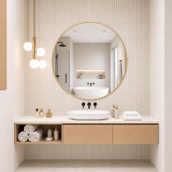 Baltica Design Aluma miroir 120x120 cm circulaire doré 5904107933429